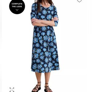 Seasalt Cornwall Veronica Blue Floral Dress Size US 12